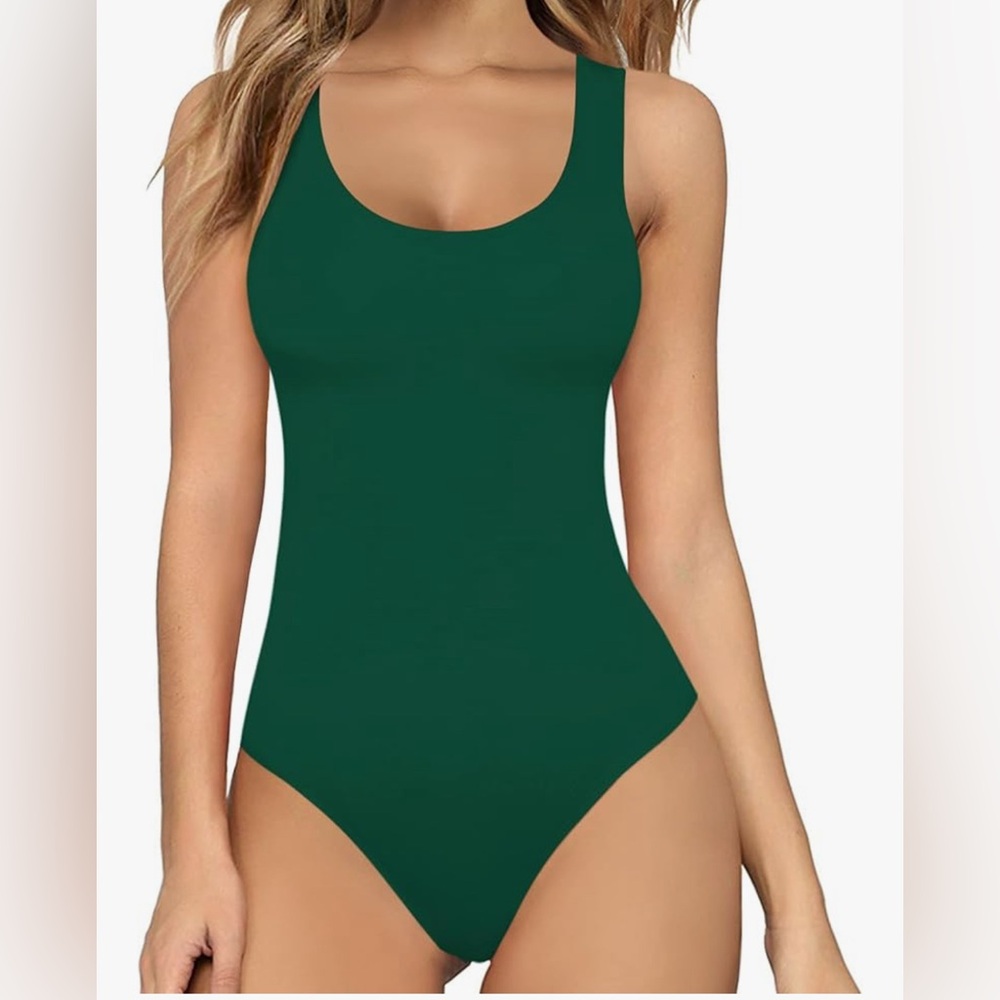 LLike New* Dark Green Bodysuit - Picture 2 of 6